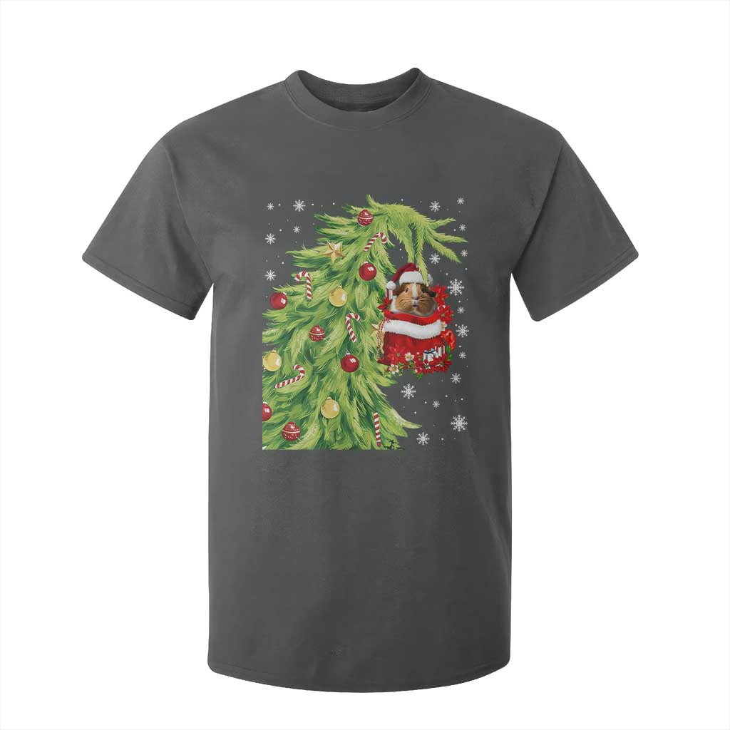 Funny Christmas Guinea In Green Hand Naughty T Shirt For Kid Cute Pet Lover Gift TS12 Dark Heather Print Your Wear