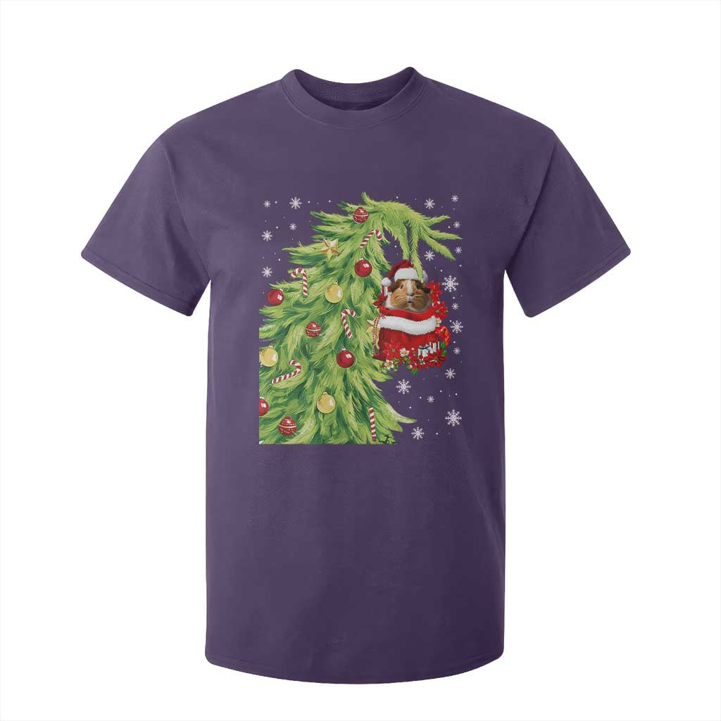 Funny Christmas Guinea In Green Hand Naughty T Shirt For Kid Cute Pet Lover Gift TS12 Purple Print Your Wear