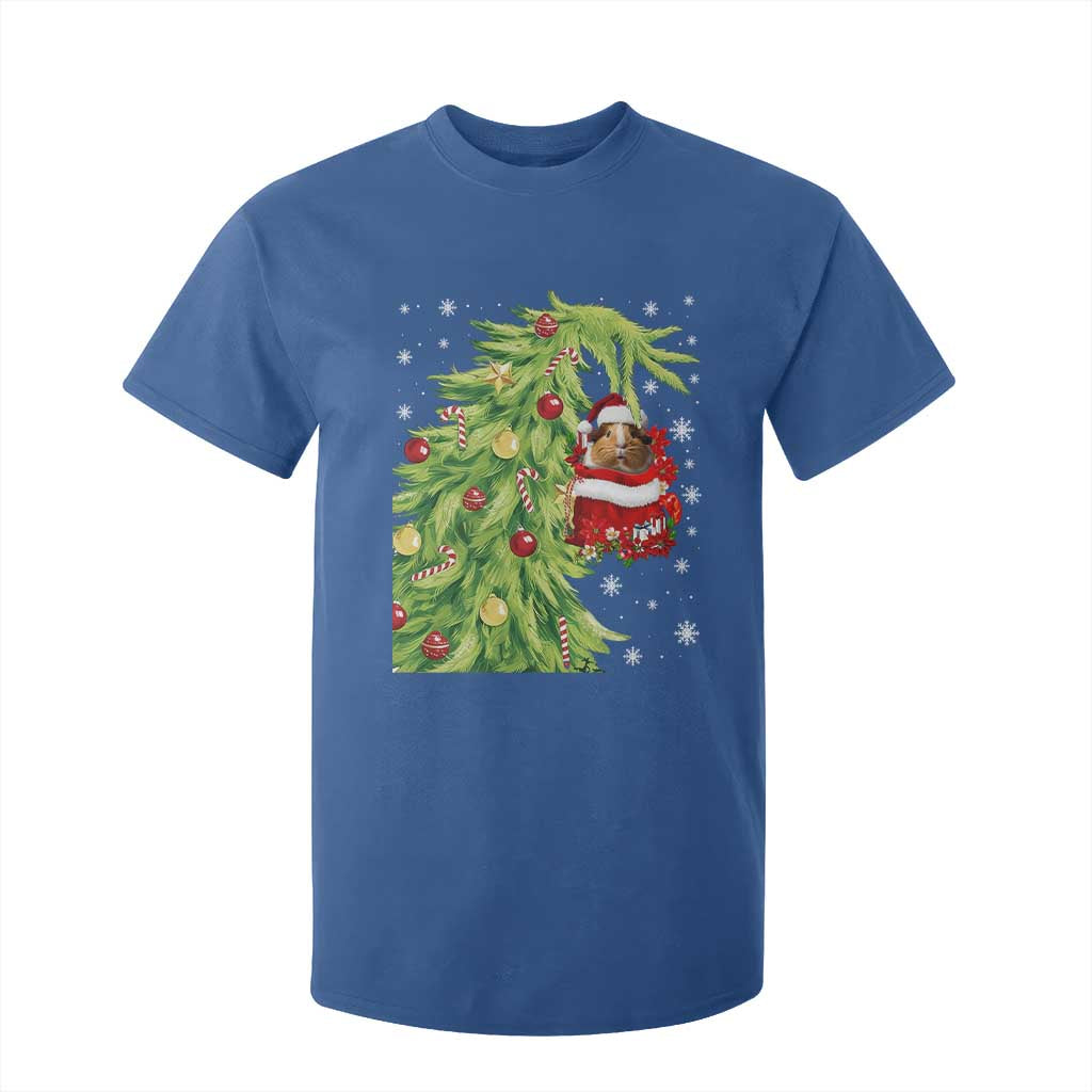 Funny Christmas Guinea In Green Hand Naughty T Shirt For Kid Cute Pet Lover Gift TS12 Royal Blue Print Your Wear