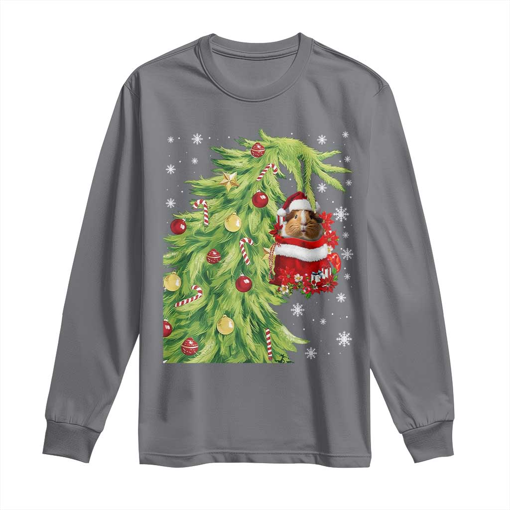 Funny Christmas Guinea In Green Hand Naughty Long Sleeve Shirt Cute Pet Lover Gift TS12 Charcoal Print Your Wear