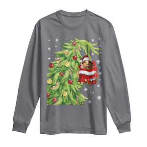 Funny Christmas Guinea In Green Hand Naughty Long Sleeve Shirt Cute Pet Lover Gift TS12 Charcoal Print Your Wear