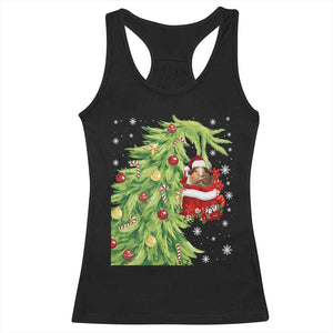 Funny Christmas Guinea In Green Hand Naughty Racerback Tank Top Cute Pet Lover Gift TS12 Black Print Your Wear