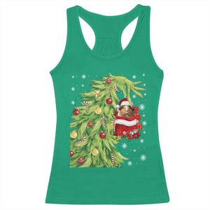 Funny Christmas Guinea In Green Hand Naughty Racerback Tank Top Cute Pet Lover Gift TS12 Irish Green Print Your Wear