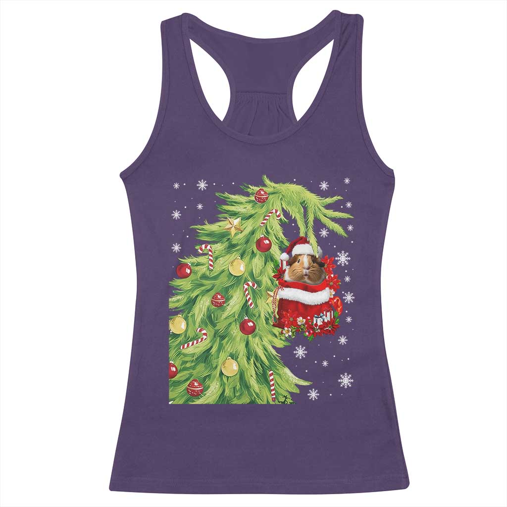 Funny Christmas Guinea In Green Hand Naughty Racerback Tank Top Cute Pet Lover Gift TS12 Purple Print Your Wear