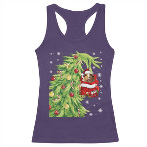 Funny Christmas Guinea In Green Hand Naughty Racerback Tank Top Cute Pet Lover Gift TS12 Purple Print Your Wear