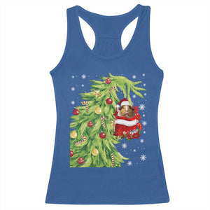 Funny Christmas Guinea In Green Hand Naughty Racerback Tank Top Cute Pet Lover Gift TS12 Royal Blue Print Your Wear
