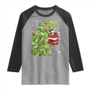 Funny Christmas Guinea In Green Hand Naughty Raglan Shirt Cute Pet Lover Gift TS12 Sport Gray Black Print Your Wear