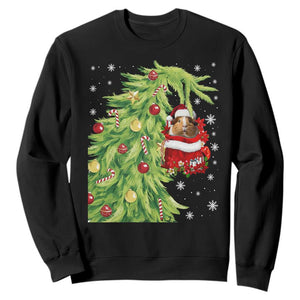 Funny Christmas Guinea In Green Hand Naughty Sweatshirt Cute Pet Lover Gift TS12 Black Print Your Wear