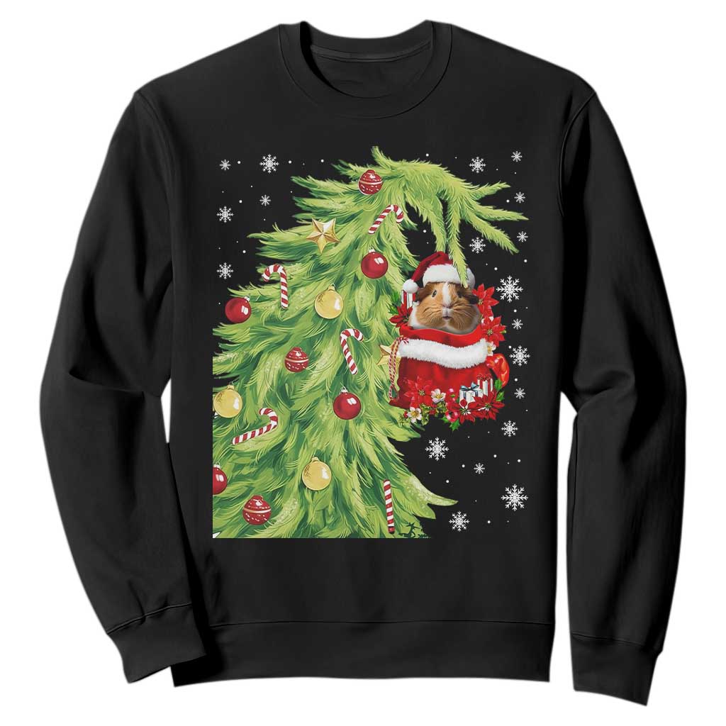 Funny Christmas Guinea In Green Hand Naughty Sweatshirt Cute Pet Lover Gift TS12 Black Print Your Wear