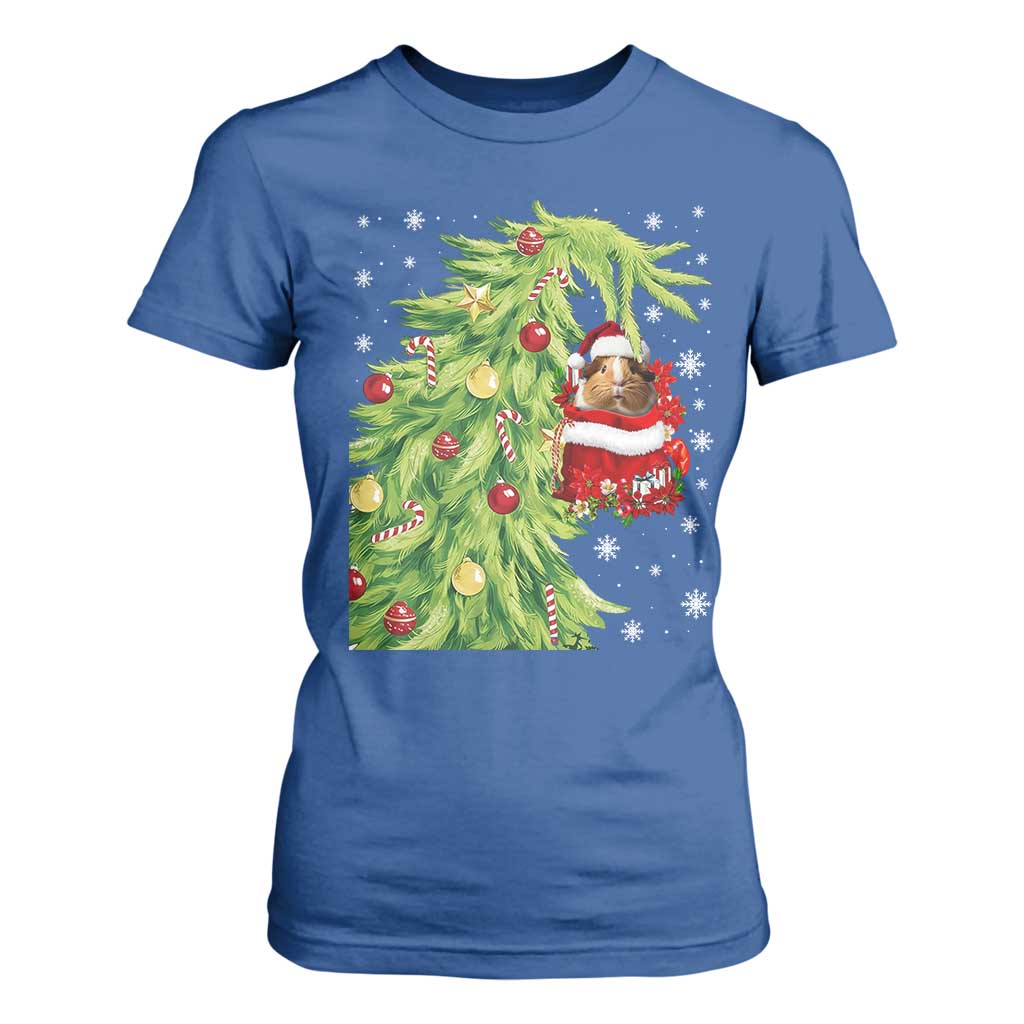 Funny Christmas Guinea In Green Hand Naughty T Shirt For Women Cute Pet Lover Gift TS12 Royal Blue Print Your Wear