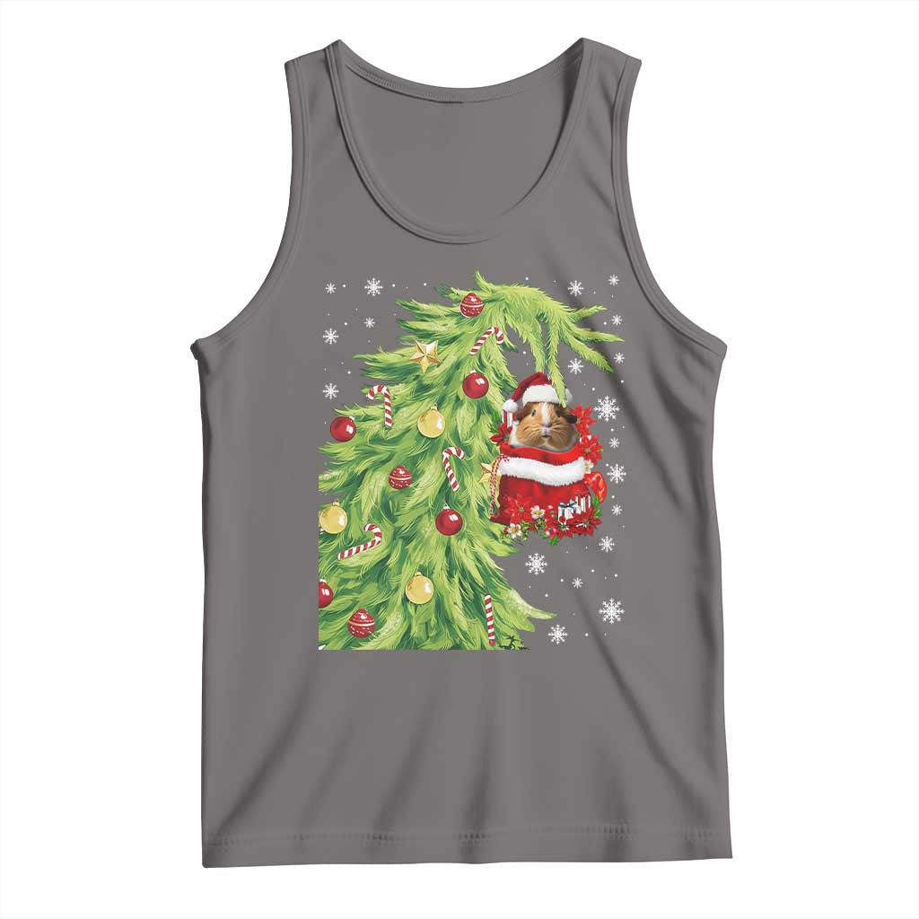 Funny Christmas Guinea In Green Hand Naughty Tank Top Cute Pet Lover Gift TS12 Deep Heather Print Your Wear