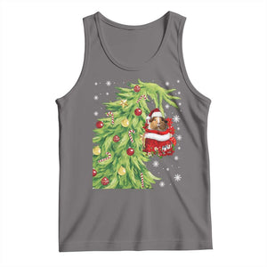 Funny Christmas Guinea In Green Hand Naughty Tank Top Cute Pet Lover Gift TS12 Deep Heather Print Your Wear