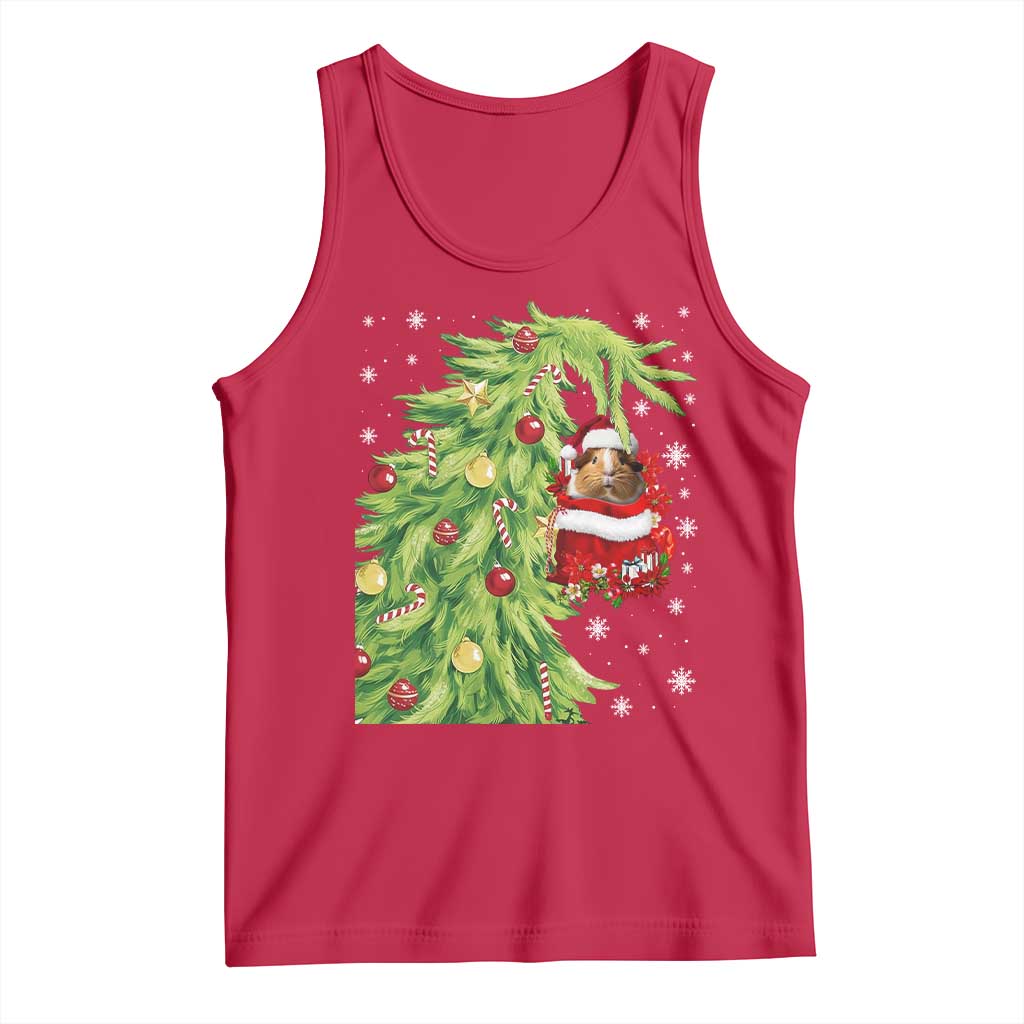 Funny Christmas Guinea In Green Hand Naughty Tank Top Cute Pet Lover Gift TS12 Red Print Your Wear
