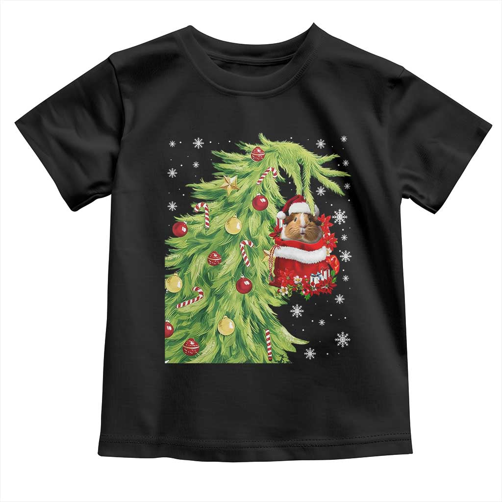 Funny Christmas Guinea In Green Hand Naughty Toddler T Shirt Cute Pet Lover Gift TS12 Black Print Your Wear