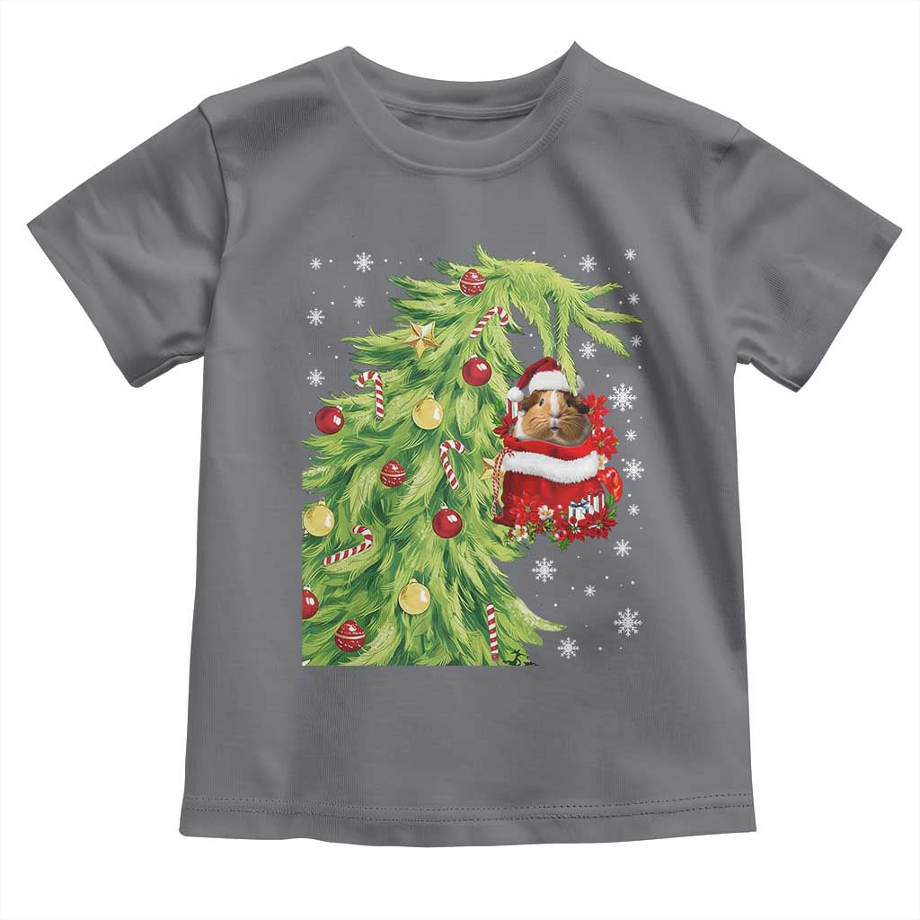 Funny Christmas Guinea In Green Hand Naughty Toddler T Shirt Cute Pet Lover Gift TS12 Charcoal Print Your Wear