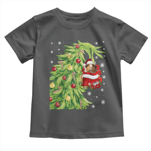 Funny Christmas Guinea In Green Hand Naughty Toddler T Shirt Cute Pet Lover Gift TS12 Dark Heather Print Your Wear