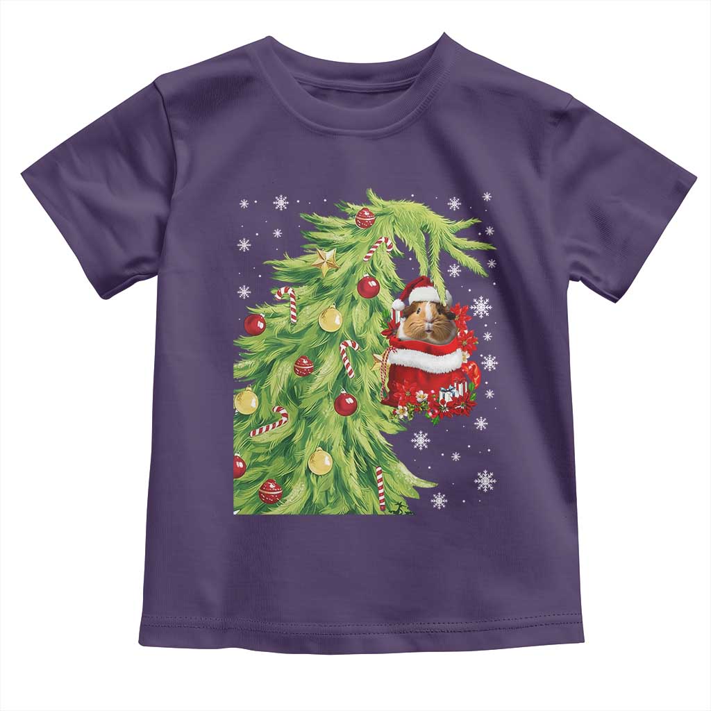Funny Christmas Guinea In Green Hand Naughty Toddler T Shirt Cute Pet Lover Gift TS12 Purple Print Your Wear