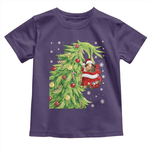 Funny Christmas Guinea In Green Hand Naughty Toddler T Shirt Cute Pet Lover Gift TS12 Purple Print Your Wear