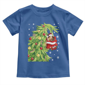 Funny Christmas Guinea In Green Hand Naughty Toddler T Shirt Cute Pet Lover Gift TS12 Royal Blue Print Your Wear