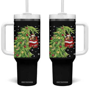 Funny Christmas Guinea In Green Hand Naughty Tumbler With Handle Cute Pet Lover Gift TS12 One Size: 40 oz Black Print Your Wear