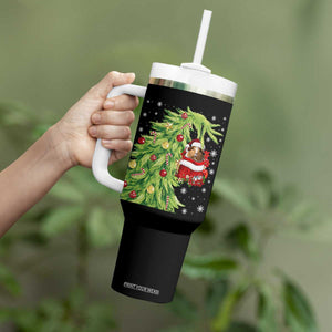Funny Christmas Guinea In Green Hand Naughty Tumbler With Handle Cute Pet Lover Gift TS12 Print Your Wear
