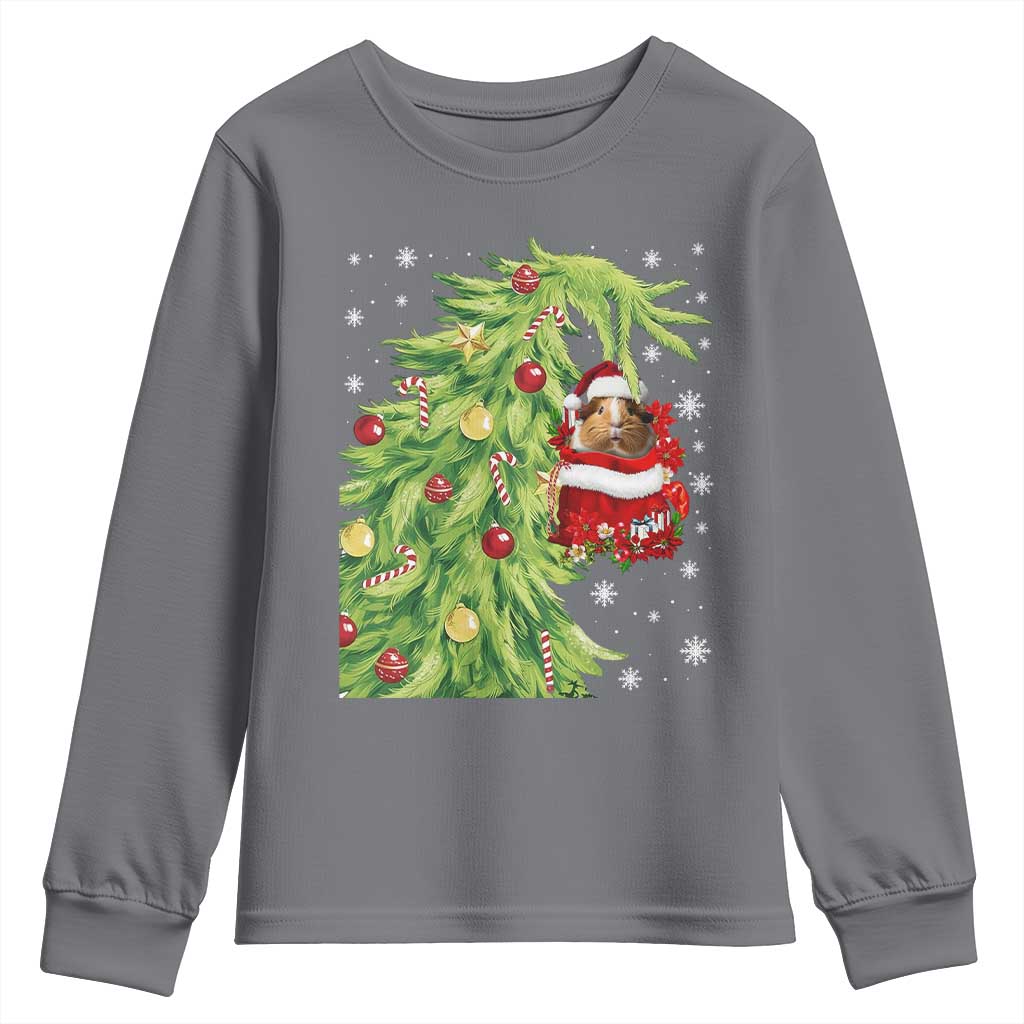 Funny Christmas Guinea In Green Hand Naughty Youth Sweatshirt Cute Pet Lover Gift TS12 Charcoal Print Your Wear