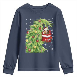 Funny Christmas Guinea In Green Hand Naughty Youth Sweatshirt Cute Pet Lover Gift TS12 Navy Print Your Wear