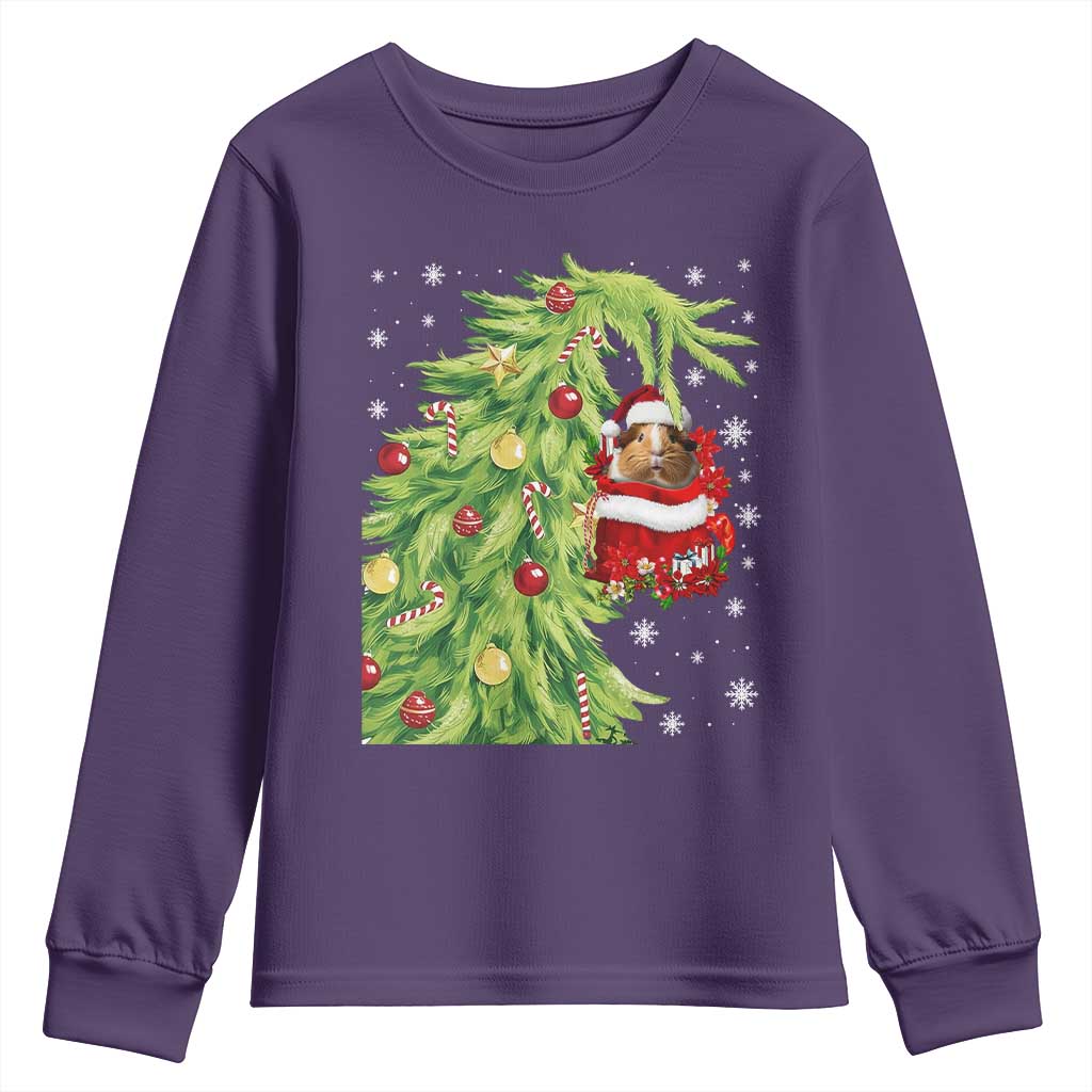 Funny Christmas Guinea In Green Hand Naughty Youth Sweatshirt Cute Pet Lover Gift TS12 Purple Print Your Wear