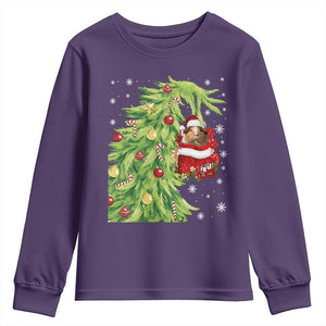 Funny Christmas Guinea In Green Hand Naughty Youth Sweatshirt Cute Pet Lover Gift TS12 Purple Print Your Wear
