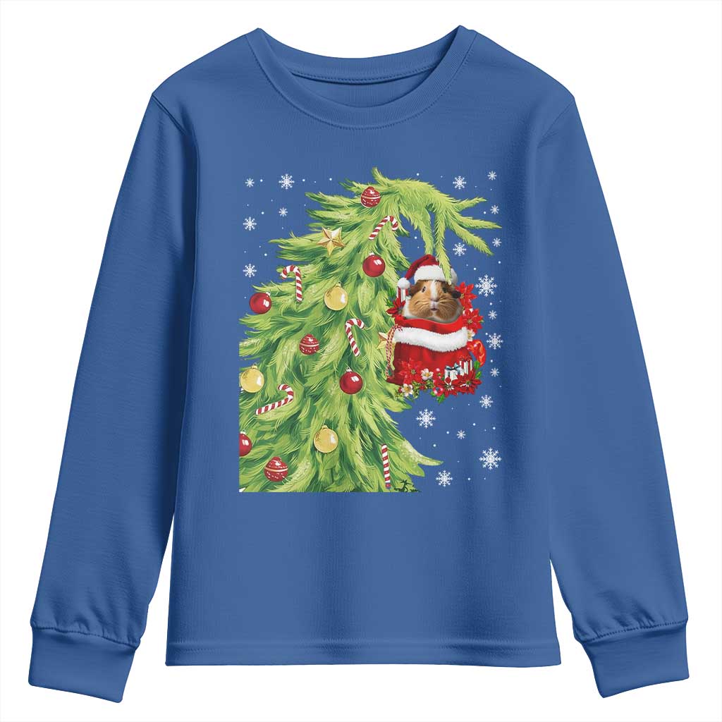 Funny Christmas Guinea In Green Hand Naughty Youth Sweatshirt Cute Pet Lover Gift TS12 Royal Blue Print Your Wear