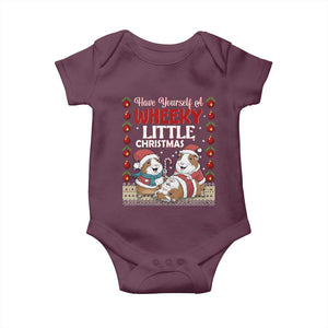 Have Yourself A Wheeky Little Christmas Baby Onesie Funny Guinea Pig Lover TS12 Maroon Print Your Wear