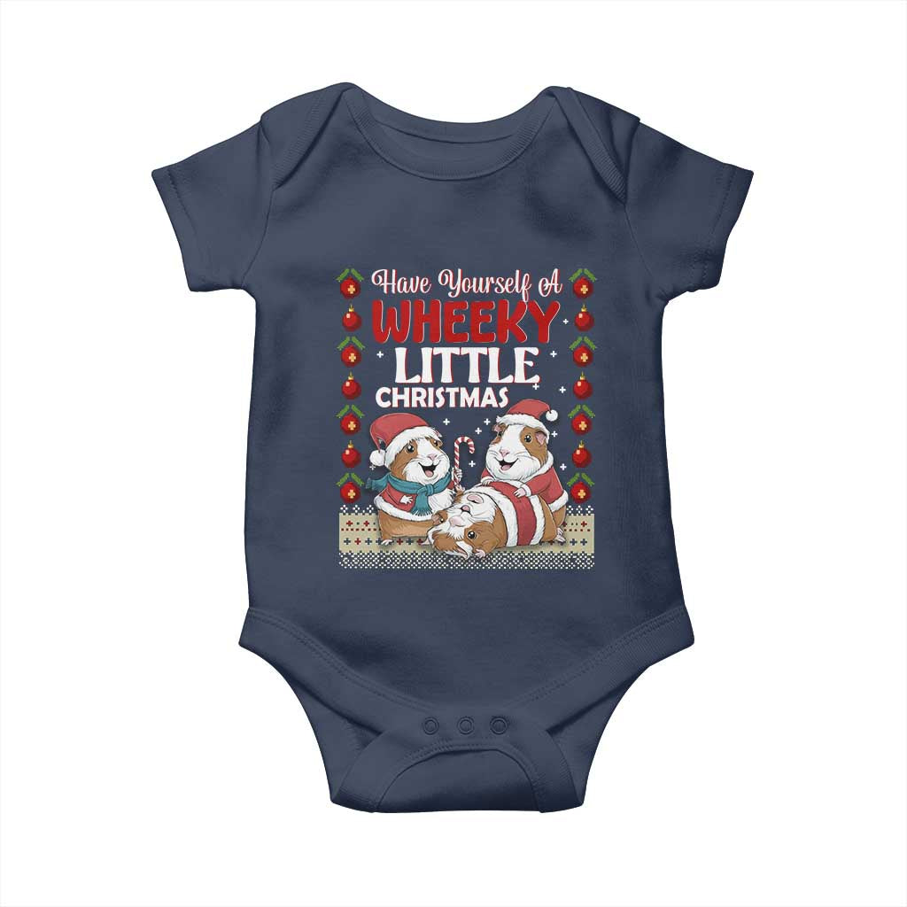 Have Yourself A Wheeky Little Christmas Baby Onesie Funny Guinea Pig Lover TS12 Navy Print Your Wear