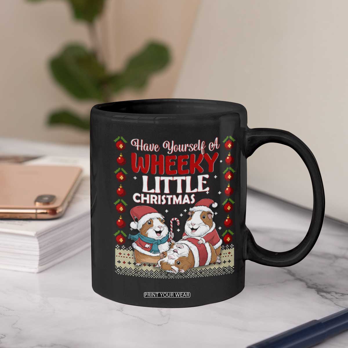 Have Yourself A Wheeky Little Christmas Coffee Mug Funny Guinea Pig Lover TS12 Print Your Wear