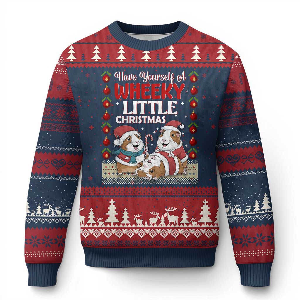 Have Yourself A Wheeky Little Xmas Ugly Christmas Sweater Funny Guinea Pig Lover TS12 Navy Red Print Your Wear