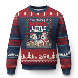 Have Yourself A Wheeky Little Xmas Ugly Christmas Sweater Funny Guinea Pig Lover TS12 Navy Red Print Your Wear