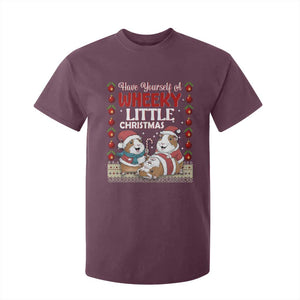 Have Yourself A Wheeky Little Christmas T Shirt For Kid Funny Guinea Pig Lover TS12 Maroon Print Your Wear