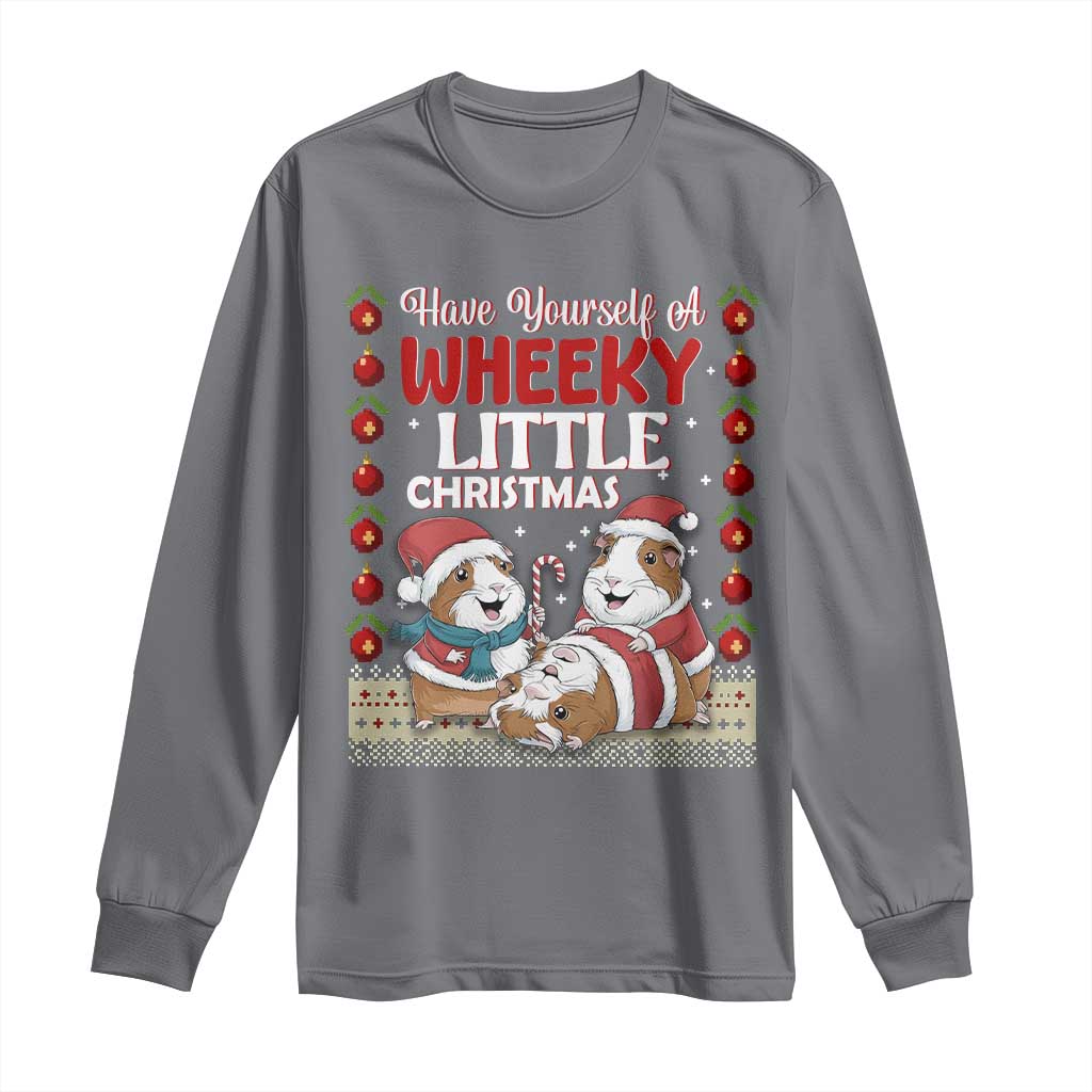 Have Yourself A Wheeky Little Christmas Long Sleeve Shirt Funny Guinea Pig Lover TS12 Charcoal Print Your Wear