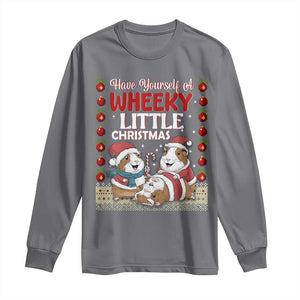 Have Yourself A Wheeky Little Christmas Long Sleeve Shirt Funny Guinea Pig Lover TS12 Charcoal Print Your Wear