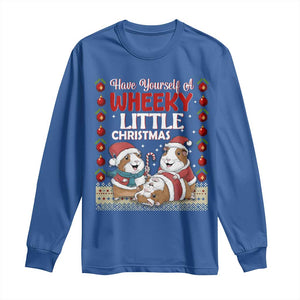 Have Yourself A Wheeky Little Christmas Long Sleeve Shirt Funny Guinea Pig Lover TS12 Royal Blue Print Your Wear