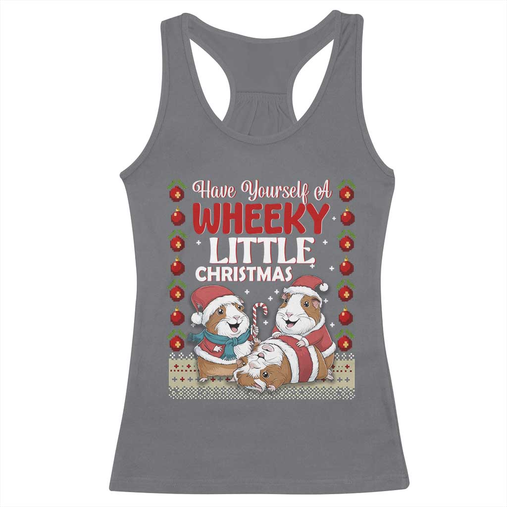 Have Yourself A Wheeky Little Christmas Racerback Tank Top Funny Guinea Pig Lover TS12 Charcoal Print Your Wear