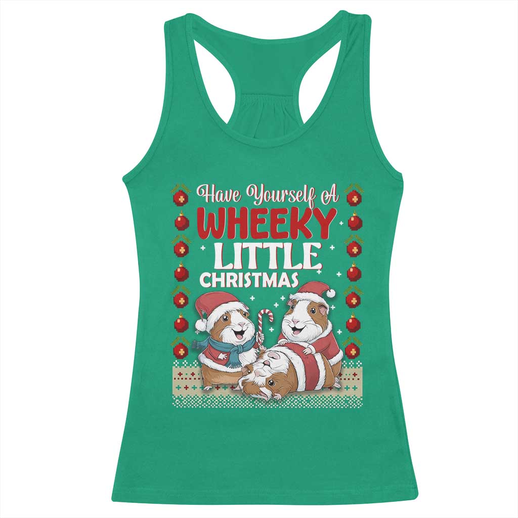 Have Yourself A Wheeky Little Christmas Racerback Tank Top Funny Guinea Pig Lover TS12 Irish Green Print Your Wear