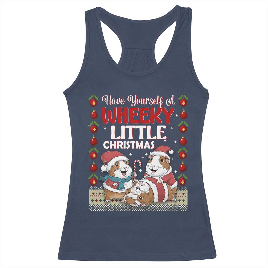 Have Yourself A Wheeky Little Christmas Racerback Tank Top Funny Guinea Pig Lover TS12 Navy Print Your Wear