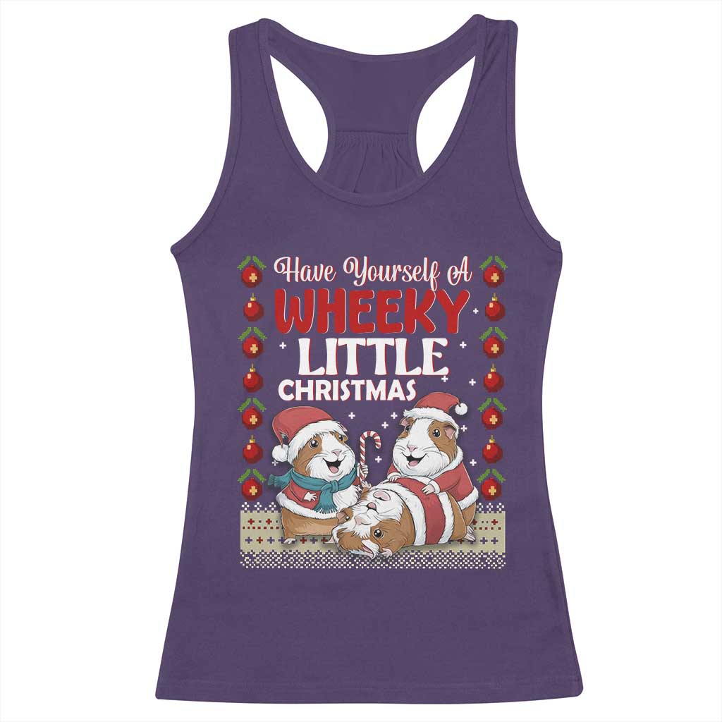 Have Yourself A Wheeky Little Christmas Racerback Tank Top Funny Guinea Pig Lover TS12 Purple Print Your Wear