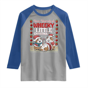 Have Yourself A Wheeky Little Christmas Raglan Shirt Funny Guinea Pig Lover TS12 Sport Gray Royal Print Your Wear