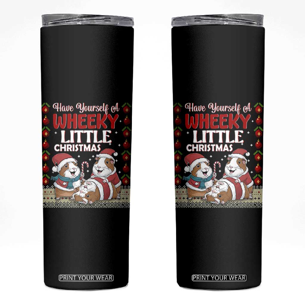 Have Yourself A Wheeky Little Christmas Skinny Tumbler Funny Guinea Pig Lover TS12 Black Print Your Wear