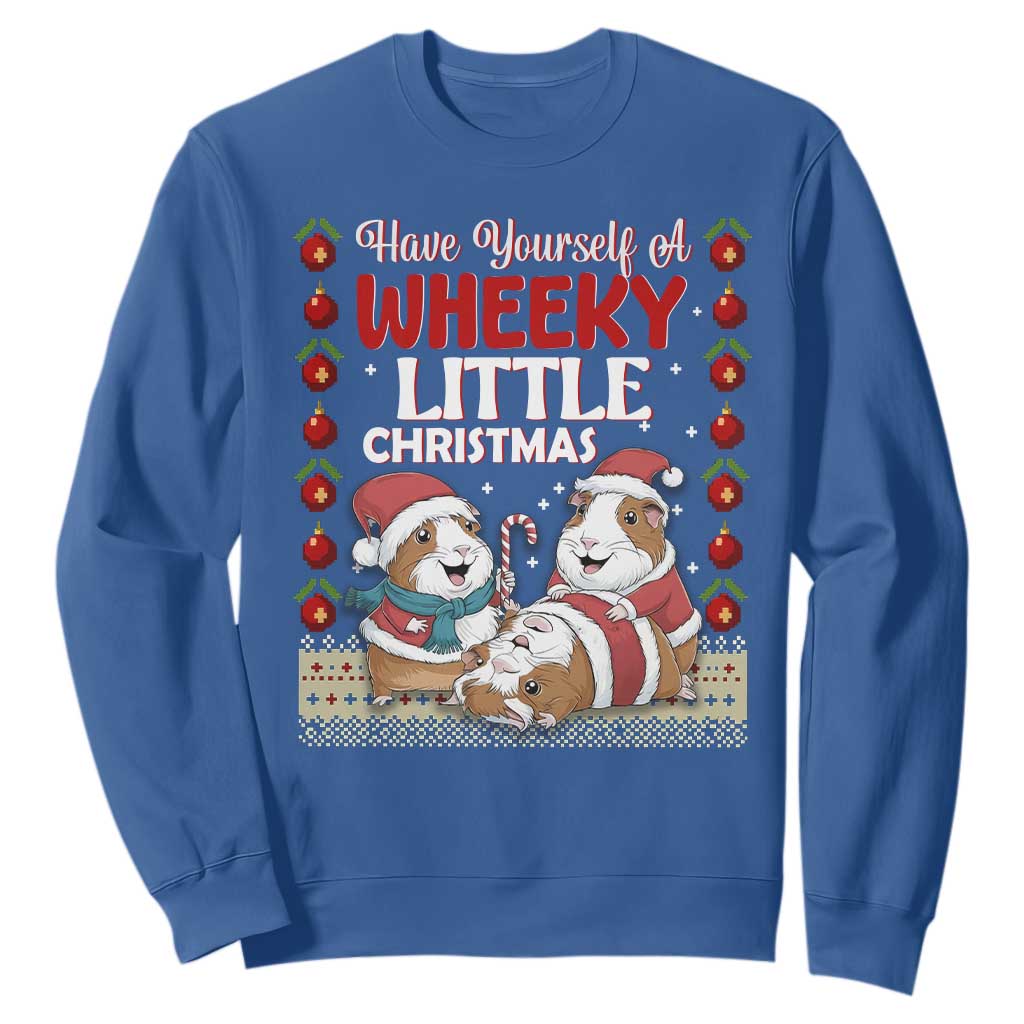 Have Yourself A Wheeky Little Christmas Sweatshirt Funny Guinea Pig Lover TS12 Royal Blue Print Your Wear