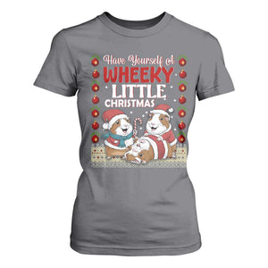 Have Yourself A Wheeky Little Christmas T Shirt For Women Funny Guinea Pig Lover TS12 Charcoal Print Your Wear