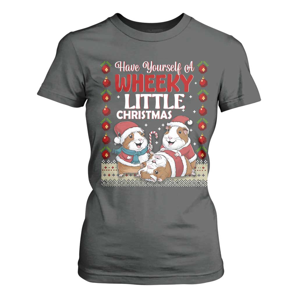 Have Yourself A Wheeky Little Christmas T Shirt For Women Funny Guinea Pig Lover TS12 Dark Heather Print Your Wear