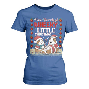 Have Yourself A Wheeky Little Christmas T Shirt For Women Funny Guinea Pig Lover TS12 Royal Blue Print Your Wear