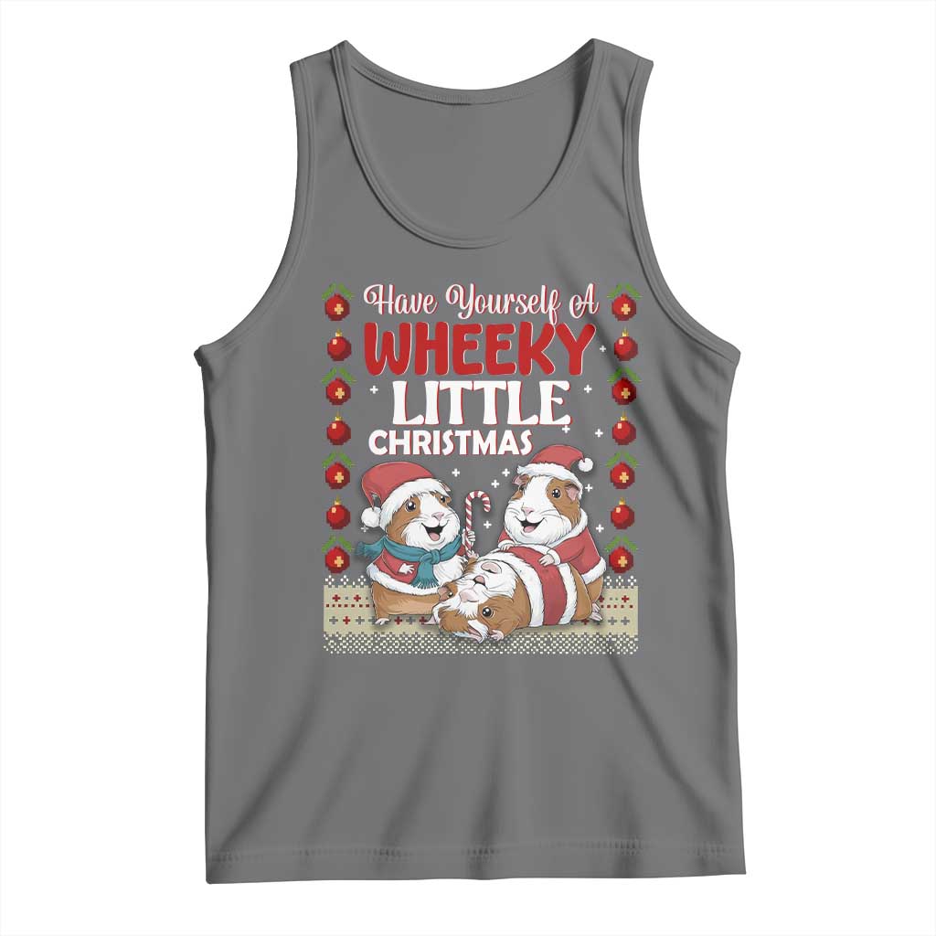 Have Yourself A Wheeky Little Christmas Tank Top Funny Guinea Pig Lover TS12 Black Heather Print Your Wear